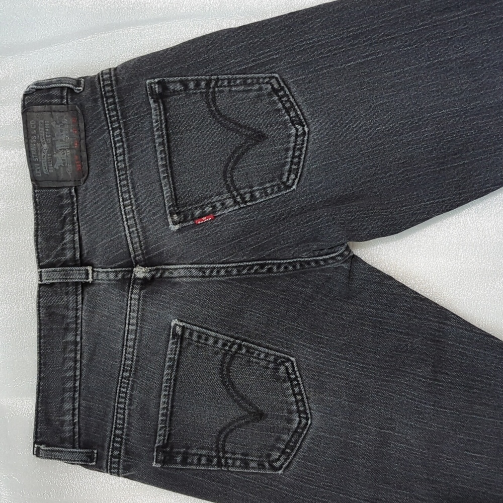 Levi's 511 Black Distressed Denim Jeans Boys Size 27x27 - Picture 8 of 14